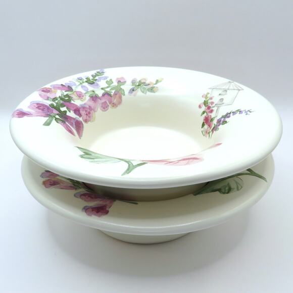 Pfaltzgraff Cape May Stoneware Pillar Solitude Candle Holder Birdhouse Set of 2 - Picture 4 of 13